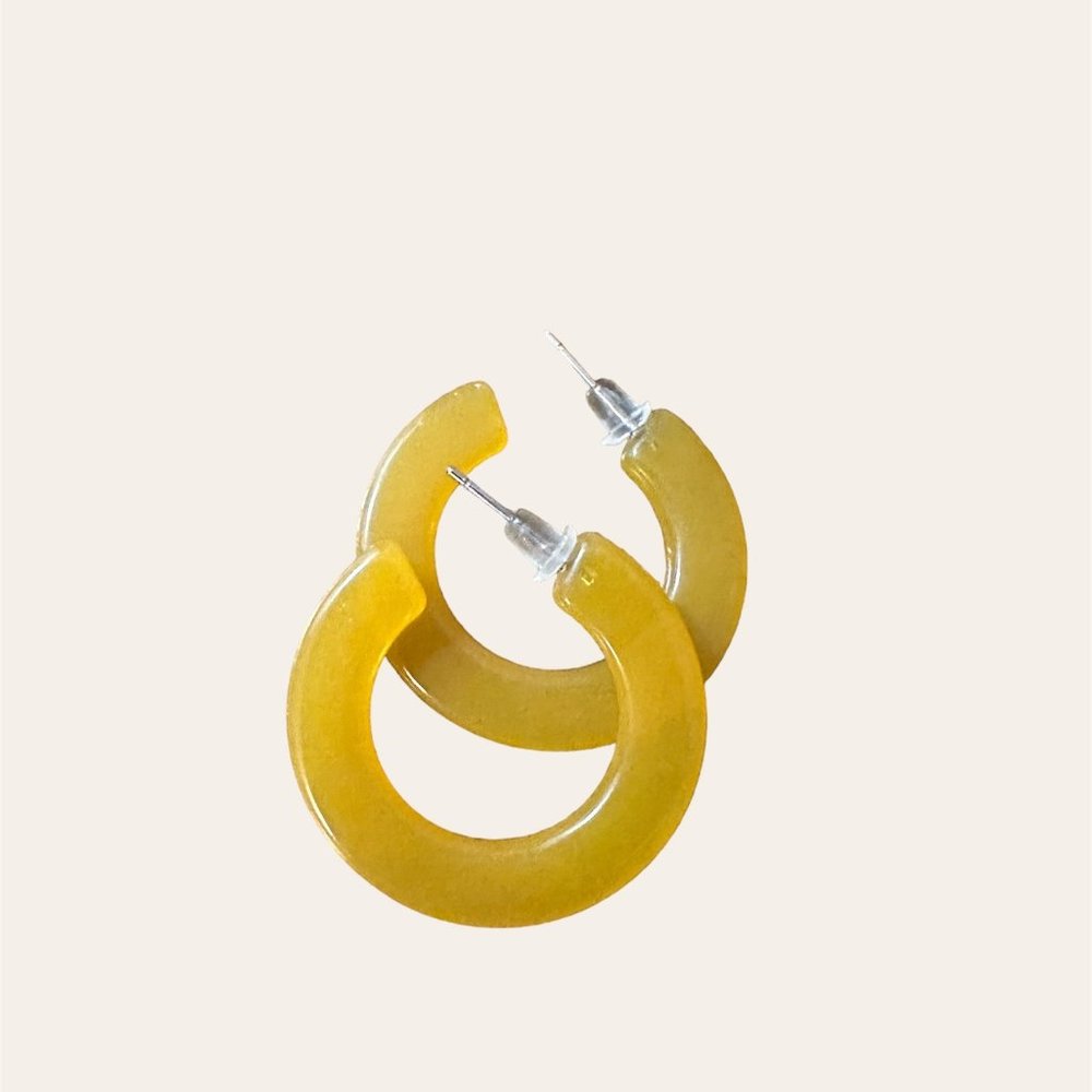 Yellow Call It Spring Hoops